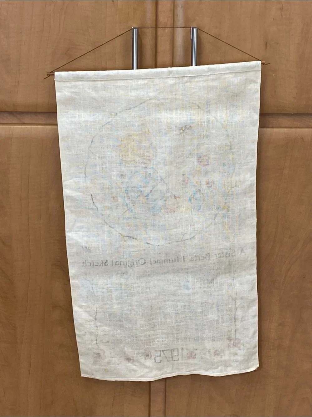 Sister Berta Hummel 1975 Vintage-Style Wall Hanging in Cream and Blue Farmhouse